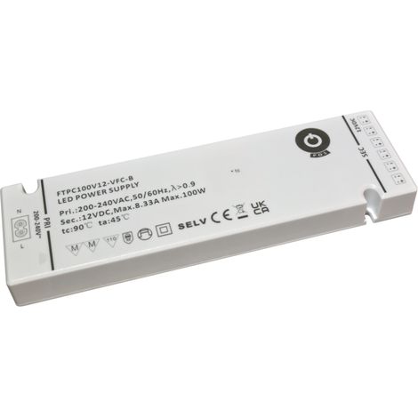 FTPC100V12-VFC-B: presa di ingresso C8 da 12 V/8,33 A uscita: connettori connettori integrati, spina/presa L813/L815 nera
