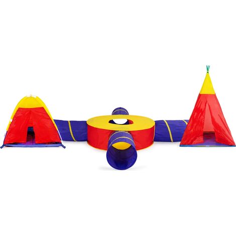 Conjunto de tiendas de campana infantiles casitas 7en1 4 tuneles (1/5)