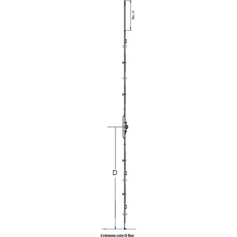 FERCO Crémone F7,5 - côte DF sans rampe - 851 à 1100 - 250 - 940 - 1