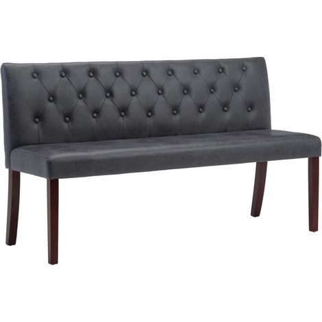 Banc 148,5cm Gris Similicuir daim (1/5)