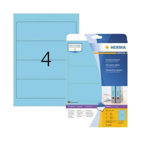 HERMA Ordneretikett 5098 192x61mm sk blau 80 St./Pack.