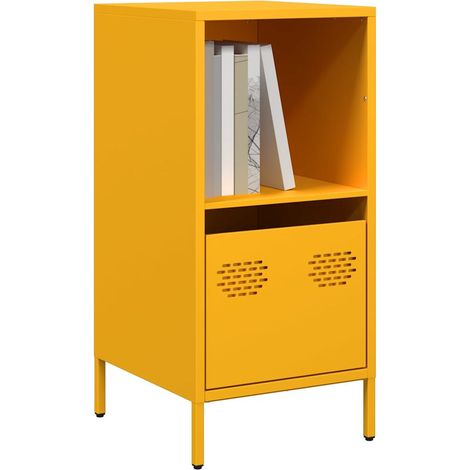 Aparador acero laminado en frío amarillo mostaza 35x39x73,5 cm vidaXL (1/5)