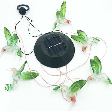 Carillon éolien solaire multicolore étanche, lampe suspendue colibri, carillon éolien extérieur, décoration de patio de jardin. (1/5)