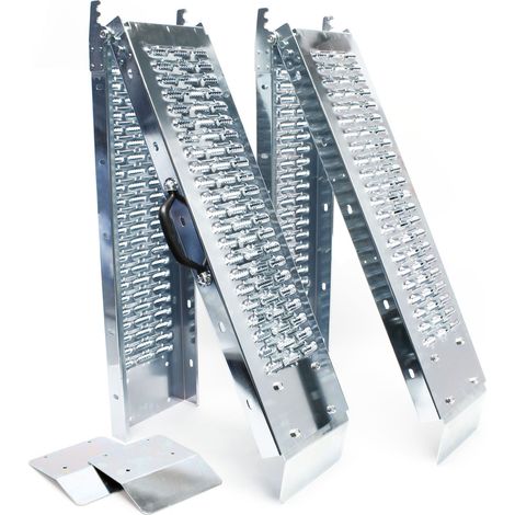 2x Rampa Carga Descarga 400 kg Moto acero galvanizado plegable180x22,5x4,5cm