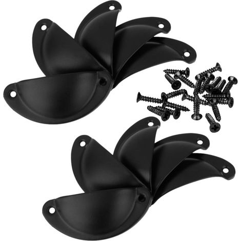 10 Pcs Victorian Cup Shell Cuisine Placard Tiroir Armoire Porte Poignée De Tirage B (1/5)