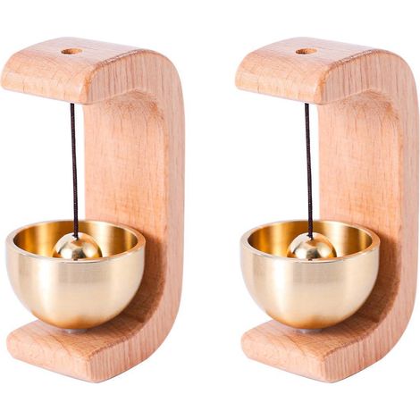 2er Set Ladenbesitzer Glocke, Holz Türklingel mit Magnet, Windspiel für Tür & Geschäft