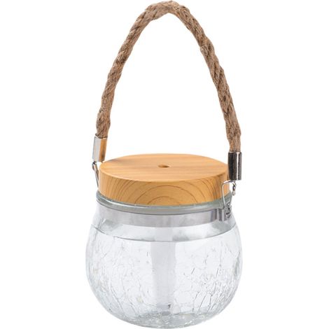 Verre Mason 400ml – poignée corde tendance, veilleuse 7 couleurs, diffuseur USB, déco chic, cadeau Fête des Mères vintage (1/5)
