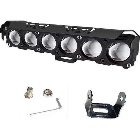 Phare antibrouillard LED bicolore (feux de route/croisement) à 6 lentilles pour moto, voiture, camion, SUV, UTV, 12 V/24 V. Mini phare. (1/5)