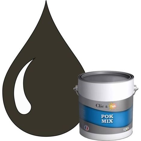 Peinture d'Accroche et Finition 2 en 1 - POK - RAL 6008 - Vert Brun - Satiné - 3L (1/4)