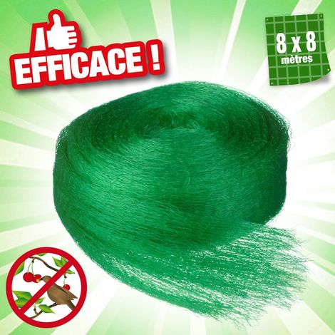 Nature – Filet anti-oiseaux et insectes 8 x 8 m – Mono-filament en polyéthylène traité anti-UV – Protection efficace pour cultures en plein air (1/7)