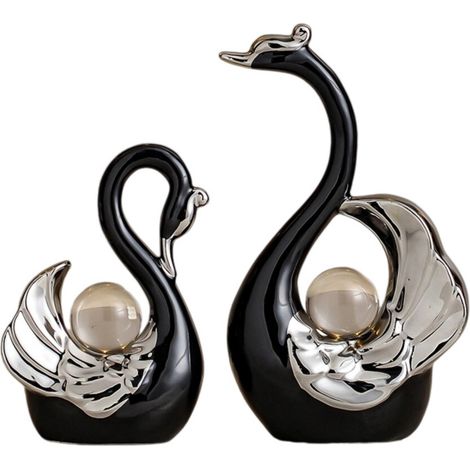 Set di sculture - Nero e argento - Senza anello per lampada