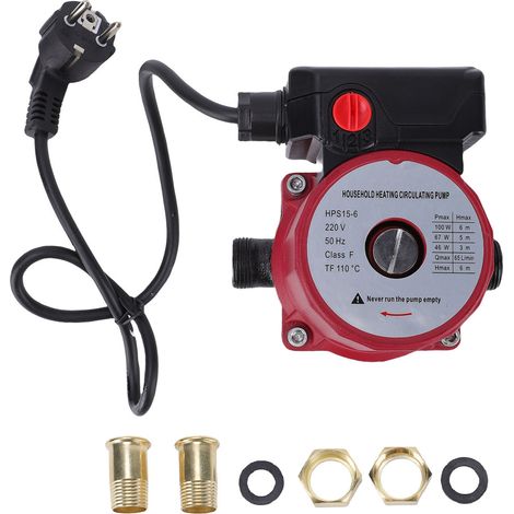 Pompe de recirculation d'eau chaude 65L/min 46W 67W 100W, Circulation blindée à 3 vitesses pour système de chauffage, tuyau NPT 1 pouce, Joint 3/4, prise ue 220V (1/5)