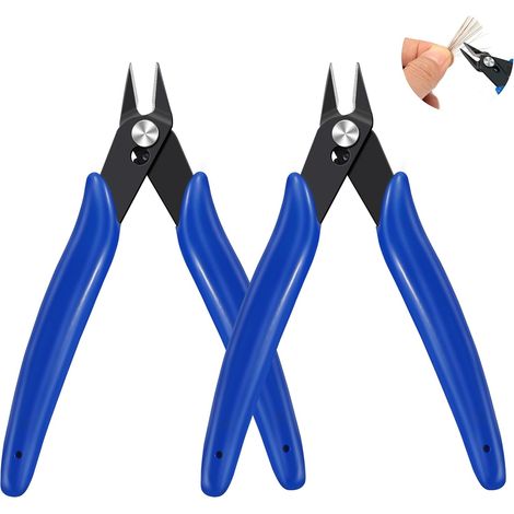 Alicates de corte lateral pequeños, mini alicates de corte diagonal, alicates de corte de precisión para alambre fino de 0,5 mm y reparación de joyas electrónicas (2 piezas) (1/5)