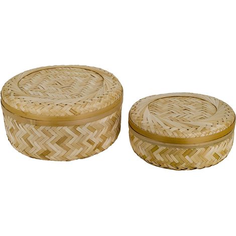 Signes Grimalt Panier de décoration  Paniers ronds 2 unités Paniers marron 15x28x28cm 27325 (1/3)