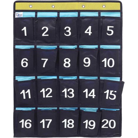 Taschenuhrständer, Türhänger, Schrankwand-Organizer, Handyhalter, Klassenzimmer-55X50CM-Blue (1/2)