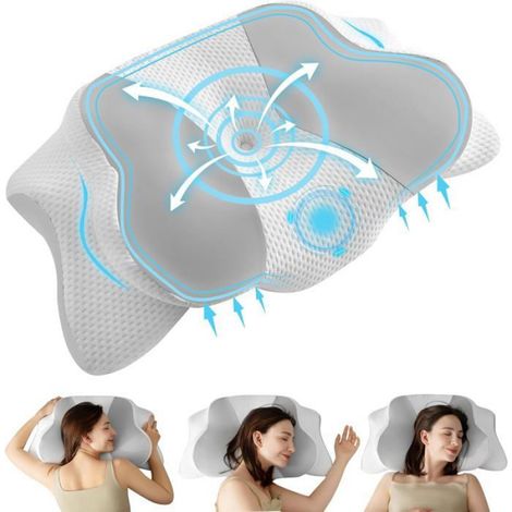 Oreiller Ergonomique - Uniency - Mousse à Mémoire de Forme - Hauteur Ajustable - Anti-Ronflement (1/5)