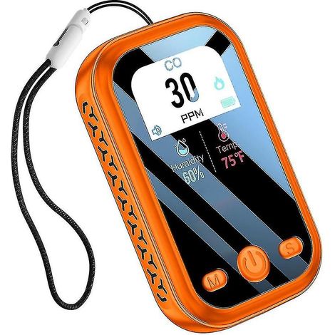 Détecteur de monoxyde de carbone portable, mini moniteur de qualité de l'air, compteur de CO, capteur de température et d'humidité, intérieur/extérieur (1/5)