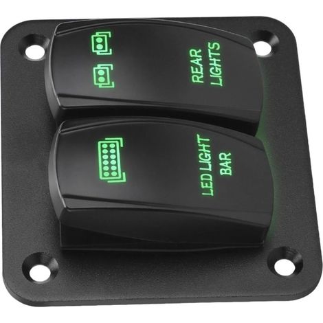 12 interrupteurs à bascule 24 V Panneau de commande pour bateau, yacht, caravanes à bascule 2/3 voies avec panneau à bascule rétroéclairé pour véhicule marin tout-terrain étanche Construction ABS (1/5)