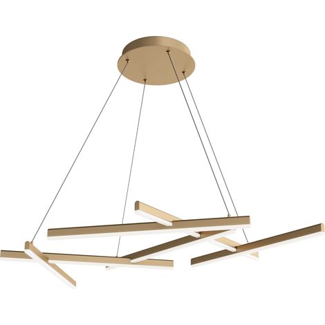 Suspension LED dorée lignes asymétriques Maytoni MOD016