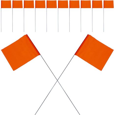 Drapeaux de Jardin Marqueurs Orange Piquets en Fil d'Acier, Lot de 60 pour Inspection des Têtes d'Arrosage et Aménagement Paysager (1/5)