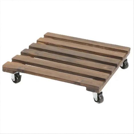 Potted support pour plantes support Bonsai rond Wheel pot de fleurs bois support 25 7 5cm (1/5)