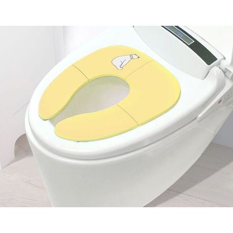 Siège de toilettes pliable pour enfants, siège de toilettes de voyage, siège de toilettes pliable pour l'extérieur d'hôtel (jaune) (1/5)