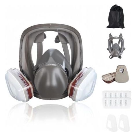 Masque de protection intégral anti-buée – Respirateur pour peinture et produits chimiques – Filtre en coton inclus – Ajustement silicone confortable – Grid Cool - 1Masque (1/4)