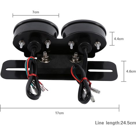 Modification du feu stop de moto à double lentille (noir avec couvercle rouge) (1/5)