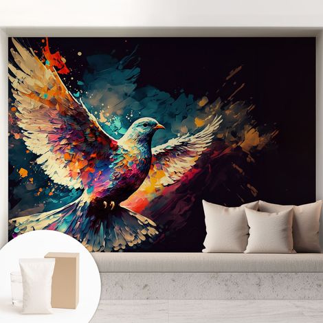 Carta Da Parati - Murale Alla Moda Decorazione - Camera Da Letto - Con Colla Gratuita Uccello colorato 208x146 cm (1/5)