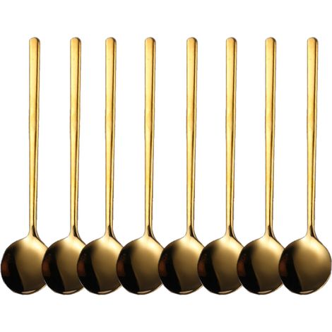 Cuillère À Soupe - Acier Inoxydable - Long Manche 13/15/17 Cm - Largeur Cuillère 2,9 Cm - Pour Soupe Riz Chili - Lot De 8 (1/5)