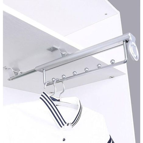 35CM Heavy Duty Porte-Vêtements Extractible Porte Pantalon Cintre Coulissant,Penderie Telescopique,Rail De Suspension Pour Armoire À Vêtements (1/5)