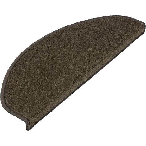 Stufenmatte Dynasty Velours Schlamm Halbrund 23,5 x 65 cm