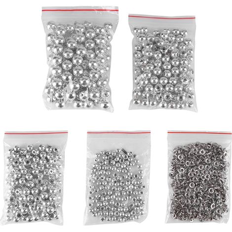 300 pièces de rivets décoratifs argentés pour sacs et artisanat, assortis en tailles 6mm, 8mm, 10mm, 12mm (1/5)