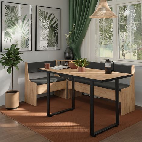 Gruppo panca ad angolo Roman, Rovere dorato, 120.1 x 180.1 cm, Vicco (1/5)