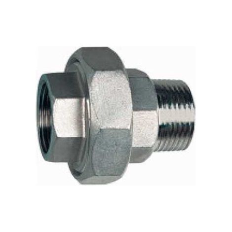 Riegler Lösb. Doppelgewindenippel, IG/AG, kon. dichtend, G 1/4, ES 1.4408 (1/5)