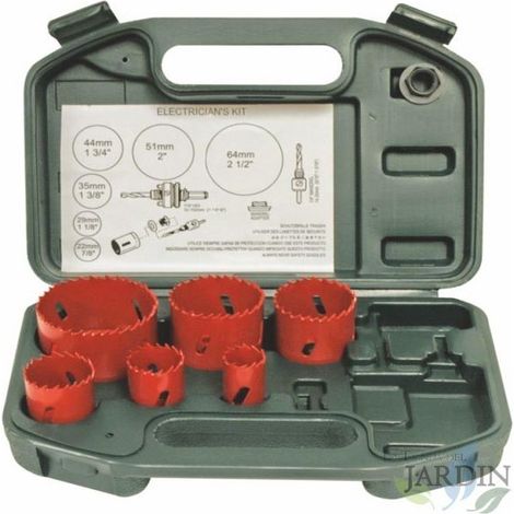 Kit Bimetallico, Set di 7 Seghe a Tazza al Cobalto con Mandrini per Metallo, Legno, Cartongesso: 22-29-35-49-51-64 mm