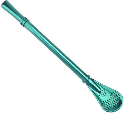 1 Cuillère à paille Divers accessoire de portail, en acier inoxydable 304, verte, 16 cm, pour cocktails et smoothies (1/5)