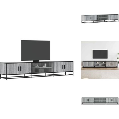 Meuble TV sonoma gris 210x35x41 cm bois d'ingénierie - Meuble TV - Meubles TV - Support TV - Banc TV (1/5)