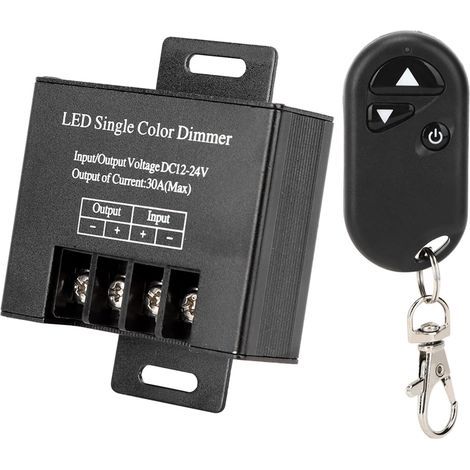 Funkdimmer, ABS-Aluminium, DC 12–24 V, 30 A, 720 W, 3 Tasten, Funkfernbedienung, Lichtsteuerung (1/5)