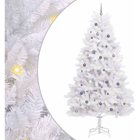 Árbol de Navidad artificial 300 cm PVC y Acero Blanco vidaXL