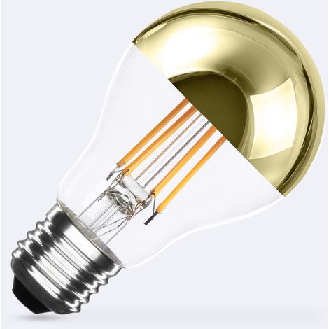 Bombilla Filamento LED E27 Casquillo Gordo 8W 800 lm A60 Regulable Gold Reflect No Flicker 2200K Súper Cálido (1/2)