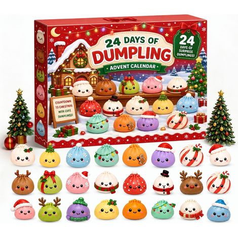 Calendrier de l'Avent 𝑺𝒒𝒖𝒊𝒔𝒉𝒚 Dumpling 2026, 24 Mini Fidget Noël (1/5)