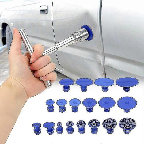 Outils de réparation de bosses métalliques pour carrosserie automobile : extracteur de bosses à ventouse en T + 18 entretoises (1/5)
