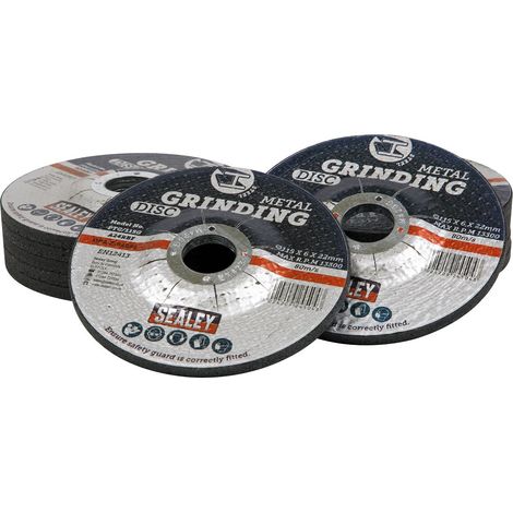 Sealey PTC115G12 115 x 6mm Grinding Disc 22mm Bore - Pack of 12