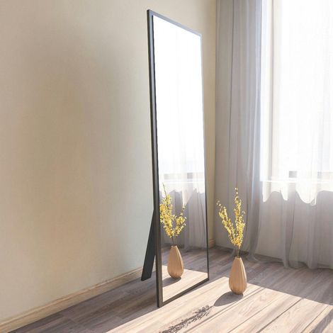 Grand miroir plein pied noir style moderne 160 cm CODY (1/5)