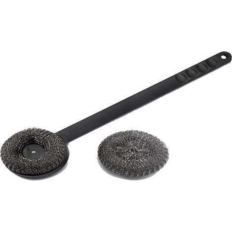 SPAZZOLA PER GRIGLIE CON SPUGNA ACCIAIO cm. 45