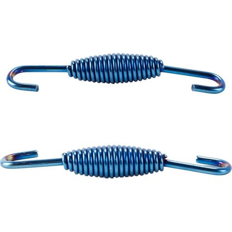 Lot de 2 ressorts d'échappement universels pour motos et scooters – Crochets en acier inoxydable (bleu)