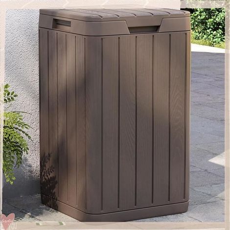 364226 Poubelle d'extérieur marron 38x38x65 cm PP (1/5)