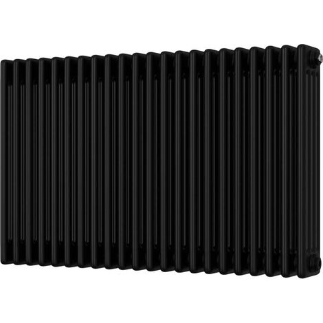 Alpha - Black Column Radiator H600mm x W988mm 4 Column - Feet Included