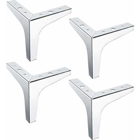 Moderne dreieckige Möbelbeine aus Metall, austauschbare dreieckige Möbelbeine, TV-Bett-Sofa-Möbelbeine, Möbelgestelle, Sofatischbeine, DIY-Couchtischbeine aus Stahl, 4 Stück (Silber, 10C)